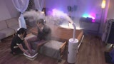 催淫ミストの絶頂リラク効果でエロス覚醒！フットリラクゼーションCAテカテカ黒タイツエステ14